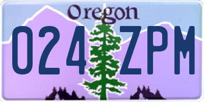 OR license plate 024ZPM