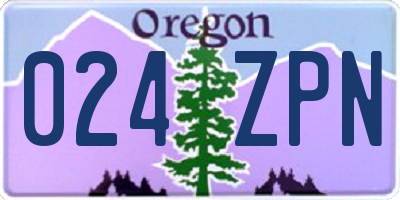 OR license plate 024ZPN