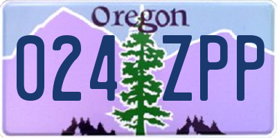 OR license plate 024ZPP