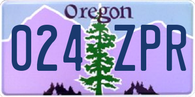 OR license plate 024ZPR