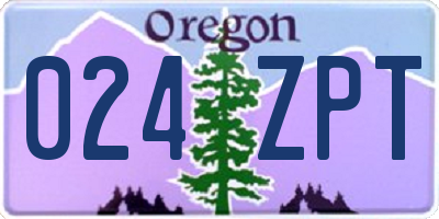 OR license plate 024ZPT
