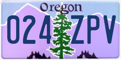 OR license plate 024ZPV