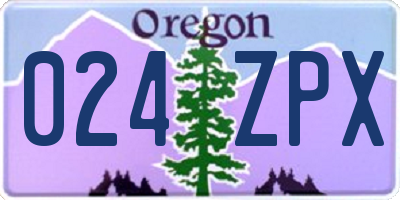 OR license plate 024ZPX
