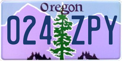 OR license plate 024ZPY