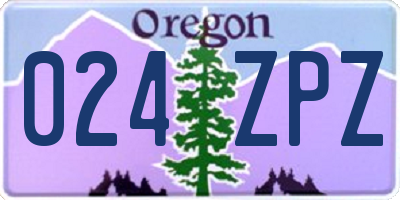 OR license plate 024ZPZ