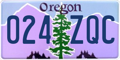 OR license plate 024ZQC