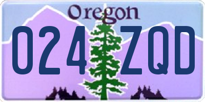 OR license plate 024ZQD