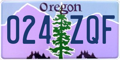 OR license plate 024ZQF