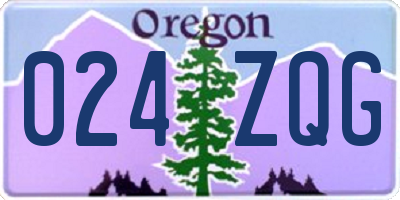 OR license plate 024ZQG