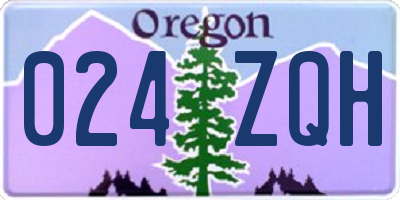 OR license plate 024ZQH