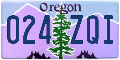 OR license plate 024ZQI