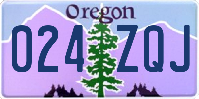 OR license plate 024ZQJ