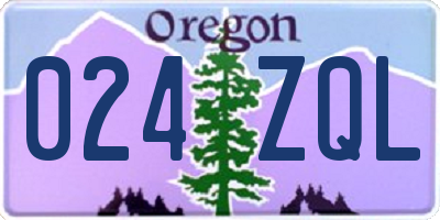 OR license plate 024ZQL