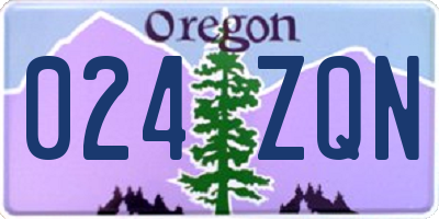 OR license plate 024ZQN
