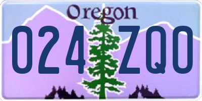 OR license plate 024ZQO