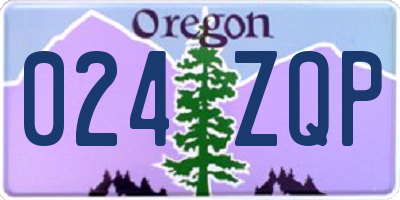 OR license plate 024ZQP