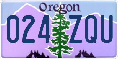 OR license plate 024ZQU