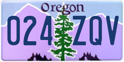 OR license plate 024ZQV