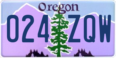OR license plate 024ZQW