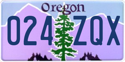 OR license plate 024ZQX