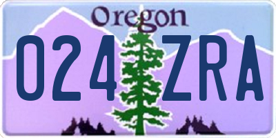 OR license plate 024ZRA