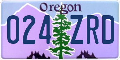 OR license plate 024ZRD