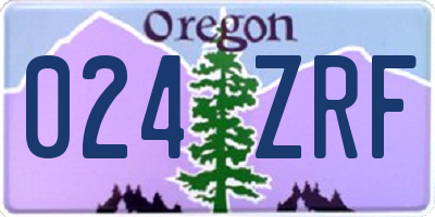OR license plate 024ZRF