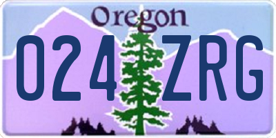 OR license plate 024ZRG