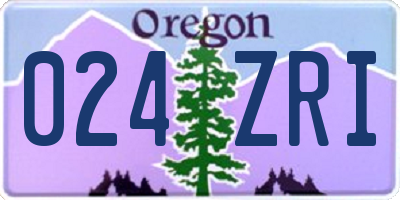 OR license plate 024ZRI