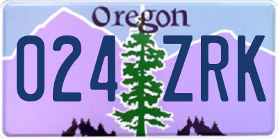 OR license plate 024ZRK
