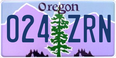 OR license plate 024ZRN