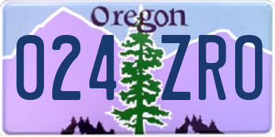 OR license plate 024ZRO