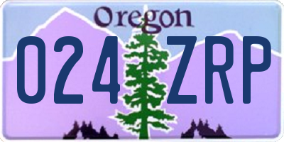 OR license plate 024ZRP