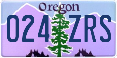 OR license plate 024ZRS