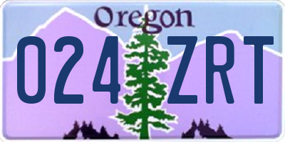 OR license plate 024ZRT
