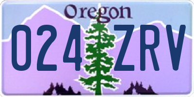 OR license plate 024ZRV