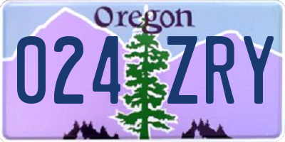 OR license plate 024ZRY