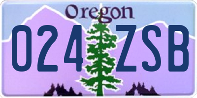 OR license plate 024ZSB