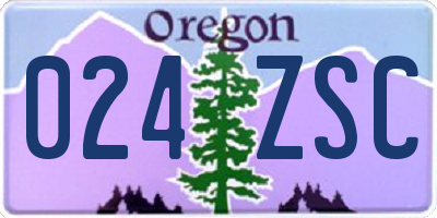 OR license plate 024ZSC
