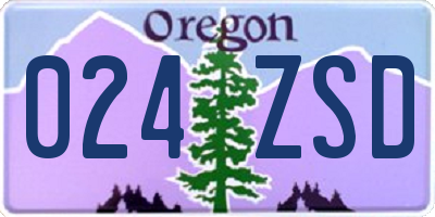 OR license plate 024ZSD