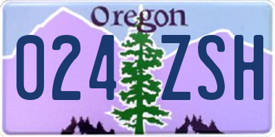 OR license plate 024ZSH