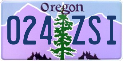 OR license plate 024ZSI
