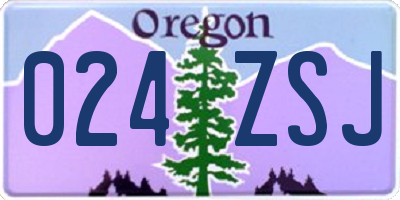 OR license plate 024ZSJ