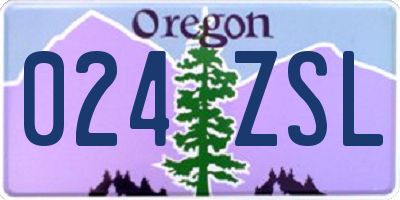 OR license plate 024ZSL