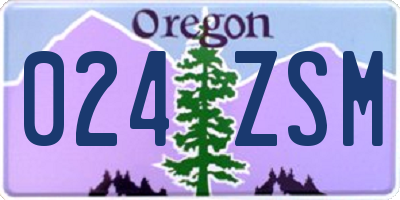 OR license plate 024ZSM