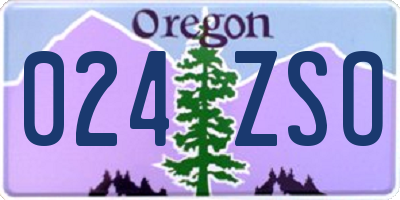 OR license plate 024ZSO