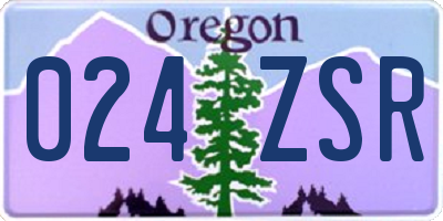 OR license plate 024ZSR