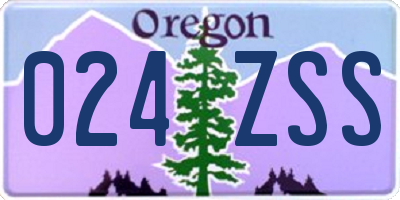 OR license plate 024ZSS
