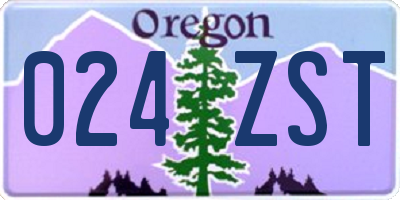 OR license plate 024ZST