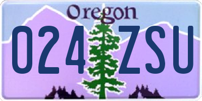 OR license plate 024ZSU